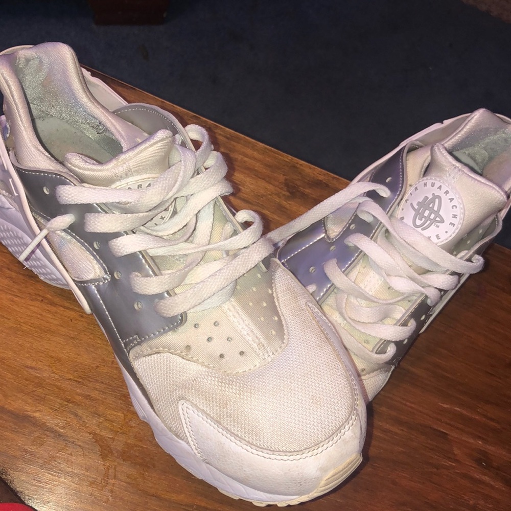 All white Nike  Huaraches